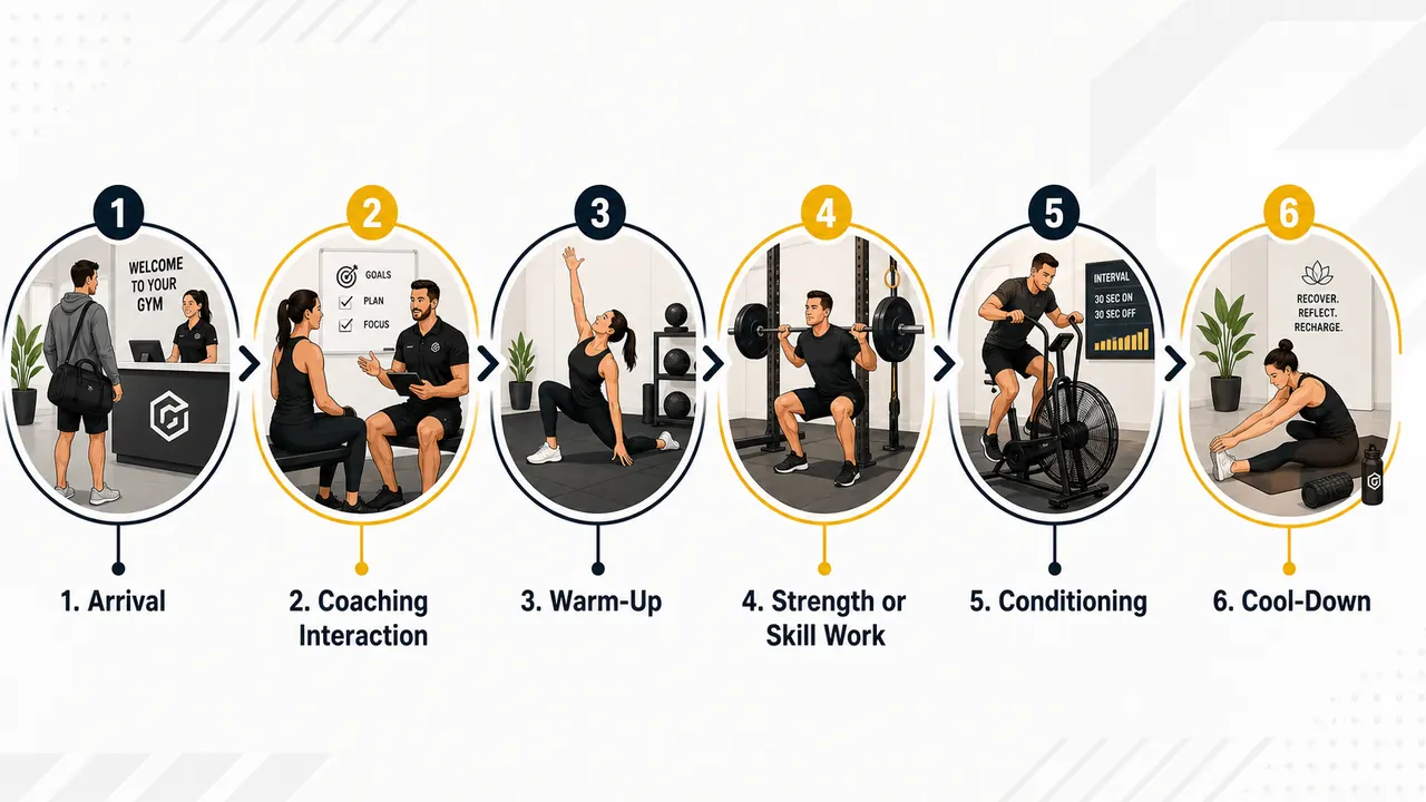Boutique gym client flow diagram